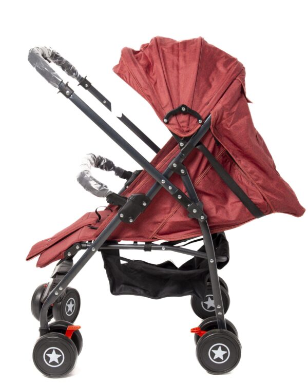 Lightweight Reversible Baby Stroller, Travel Stroller, Red. - Image 2