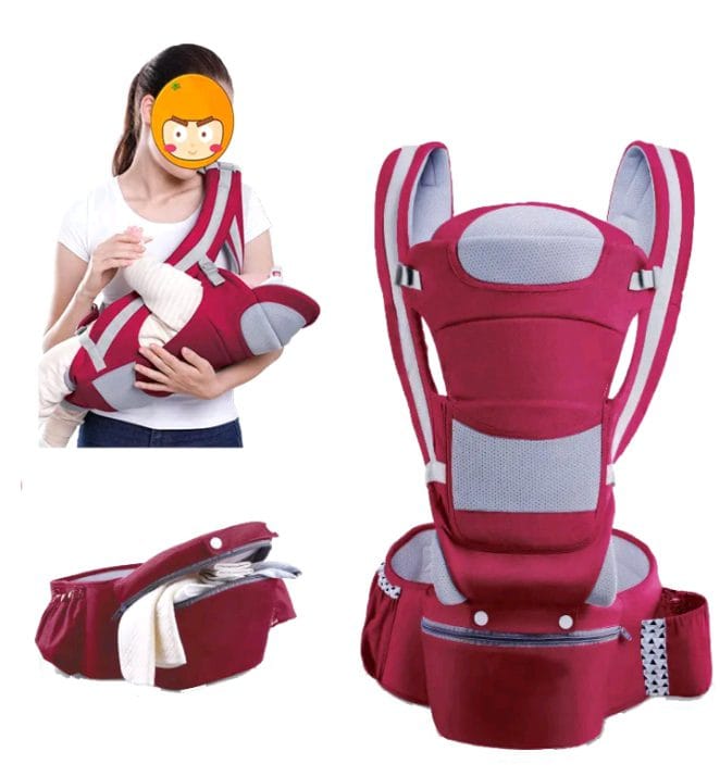 Ergonomic 3-in-1 Convertible Baby Carrier with breathable fabric and hip seat for newborns and toddlers