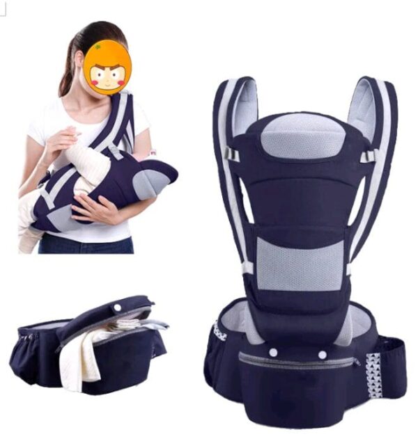 Ergonomic 3-in-1 Convertible Baby Carrier with breathable fabric and hip seat for newborns and toddlers