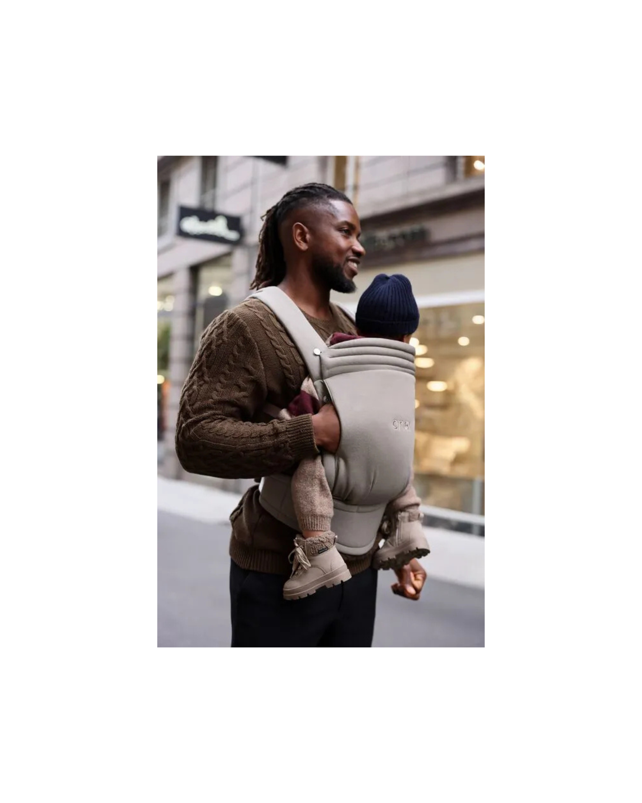 Anex Whiz-Hug ergonomic baby carrier for newborns.